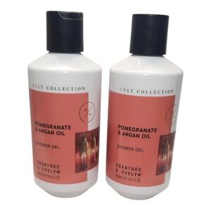 2-CRABTREE & EVELYN Pomegranate & Argan Oil Shower Gels 8.4 fl oz in ea. bottle